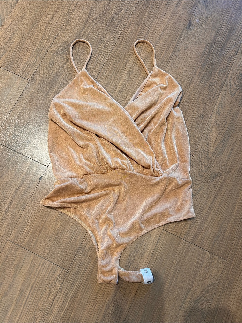 21 Saints champagne gold spaghetti strap deep V-cut bodysuit #bodysuit